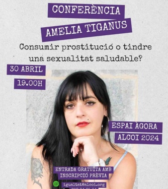 Cartel de la conferencia de Amelia Tiganus