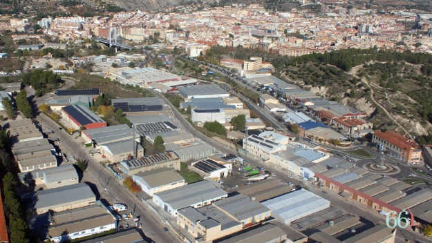 Foto aérea de uno de los polígonos industriales de Alcoy