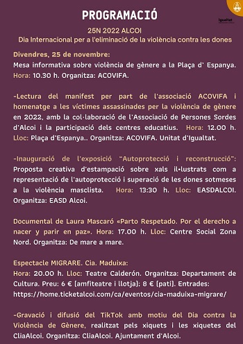 Programación 25N 2022 Alcoy