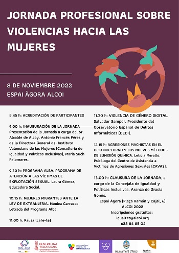 Jornada profesional sobre violencias hacia las mujeres (descripción detallada a continuación)