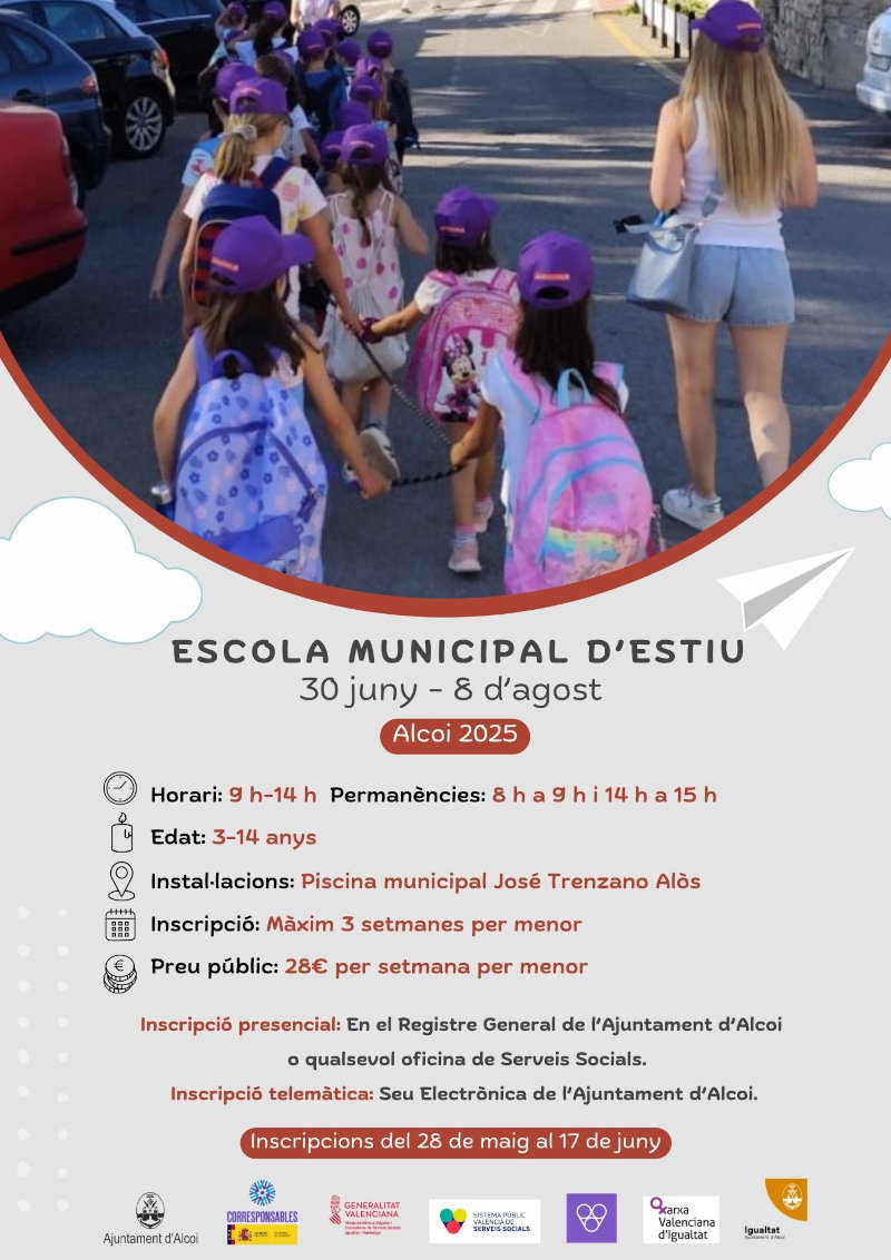 Cartel 'Escola municipal estiu Alcoi 2025'