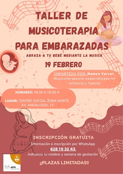 Cartel Musicoterapia para embarazadas