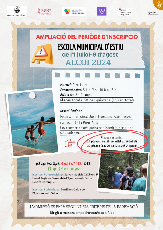 Cartel ampliación escuela de verano
