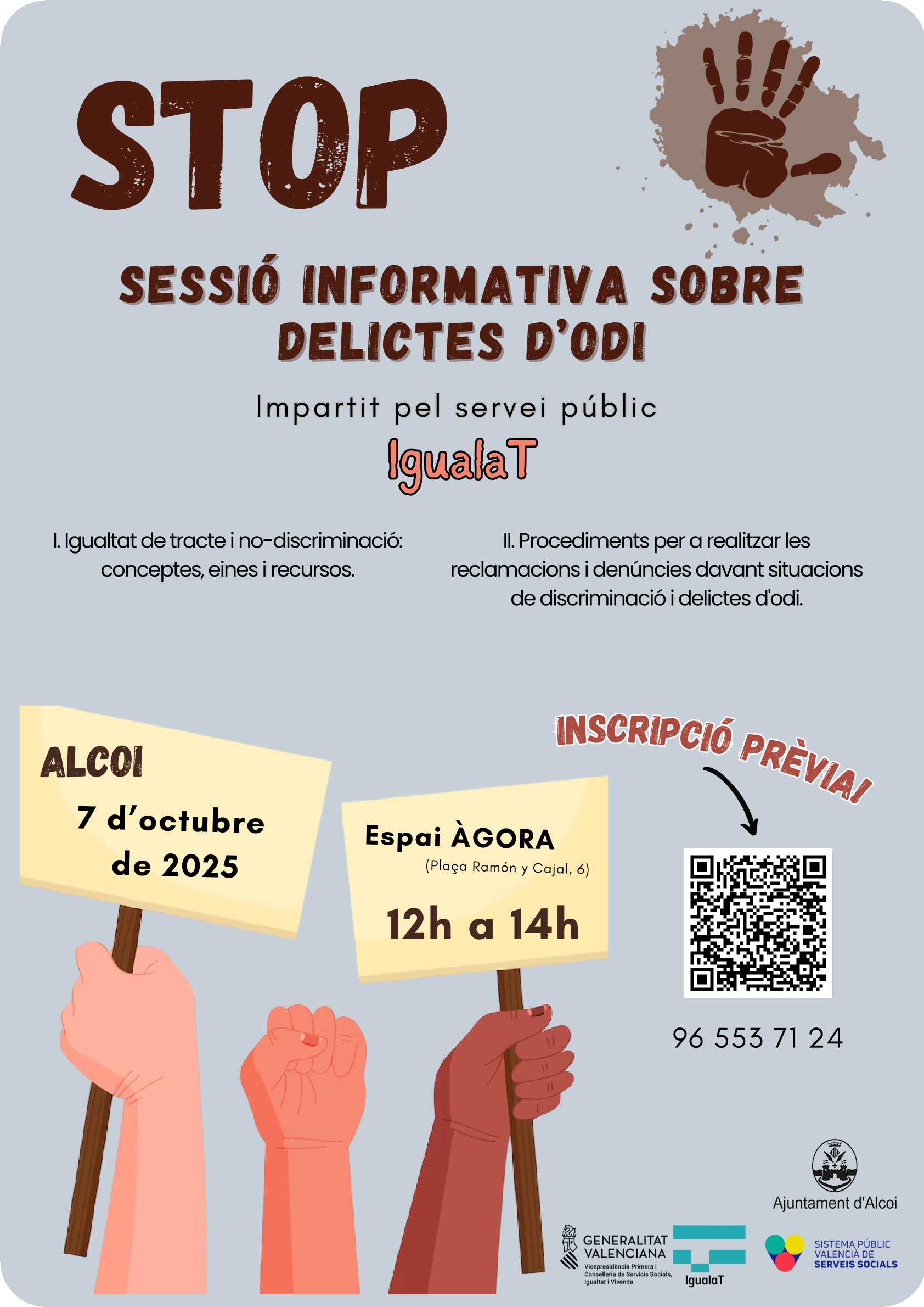 Cartell sessió informativa sobre delictes d'odi