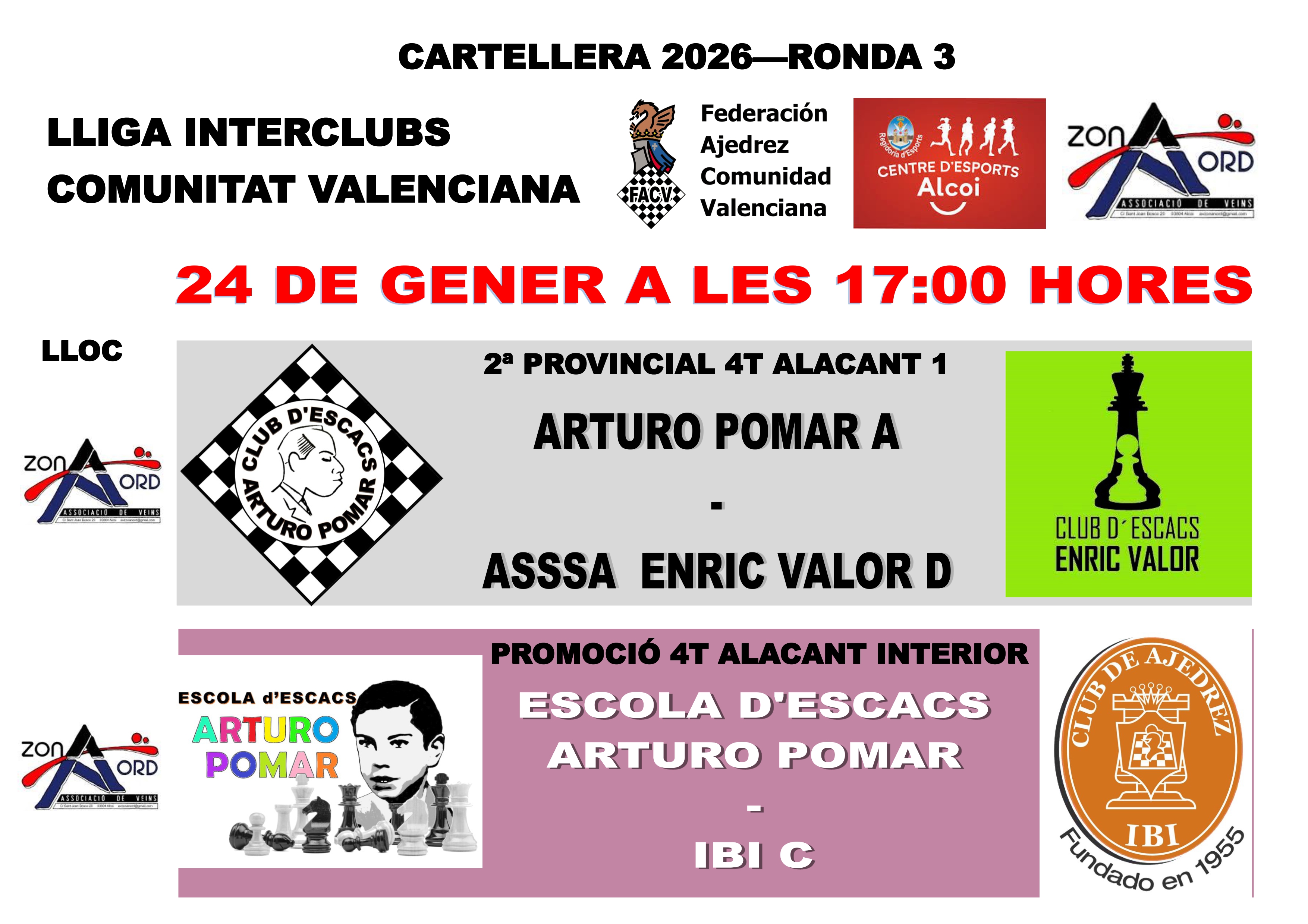 Cartell Ronda 3 Escacs