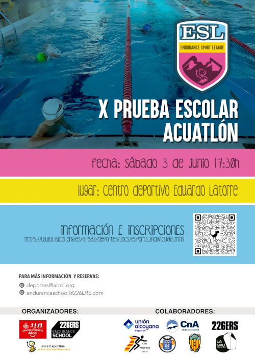 Cartel X Prueba Escolar Acuatlón