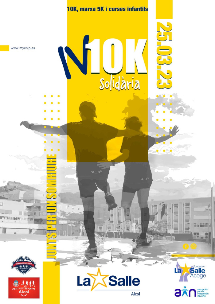 Cartell 10 k solidaria, marxa 5 Km i curses infantils