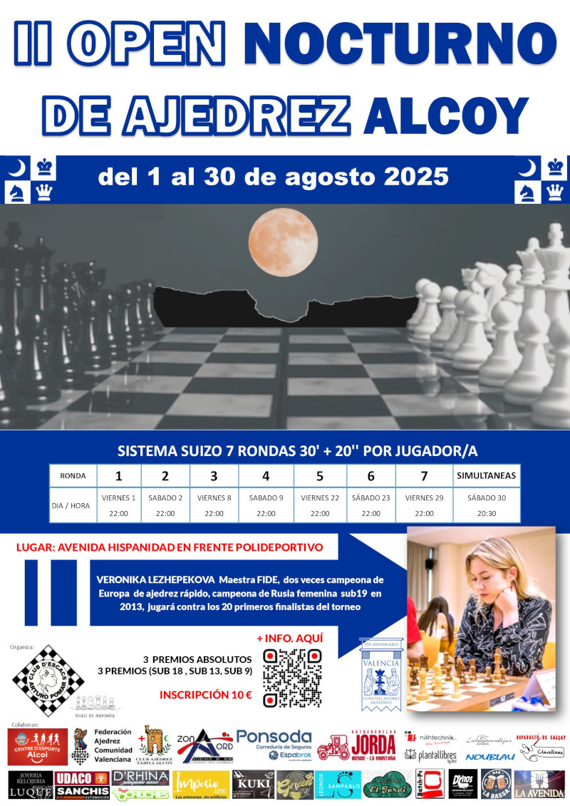 Cartel Torneo Nocturno de Ajedrez Alcoi