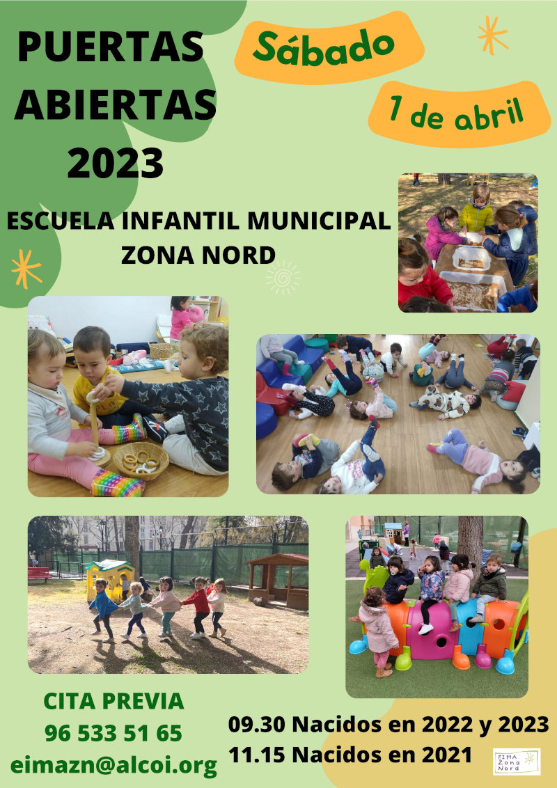 Cartel puertas abiertas Escuela infantil municipal Zona Nord 2023