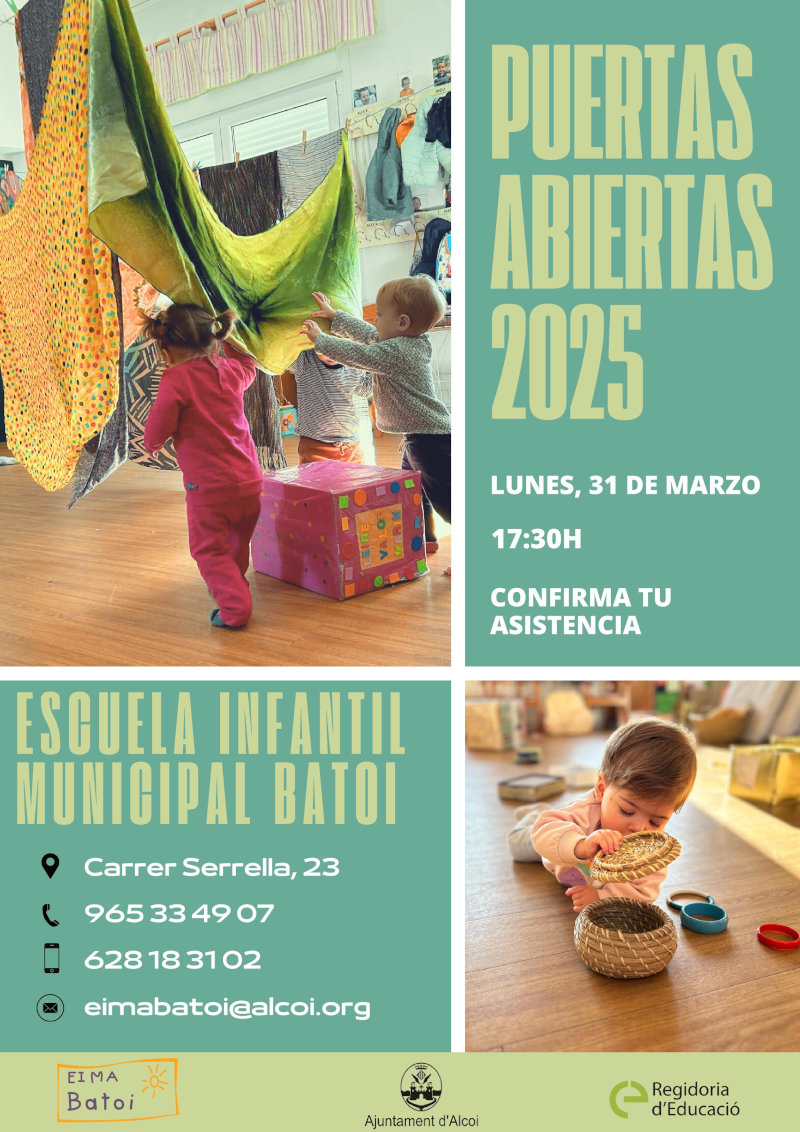 Cartel puertas abiertas escuela infantil Batoy 2025