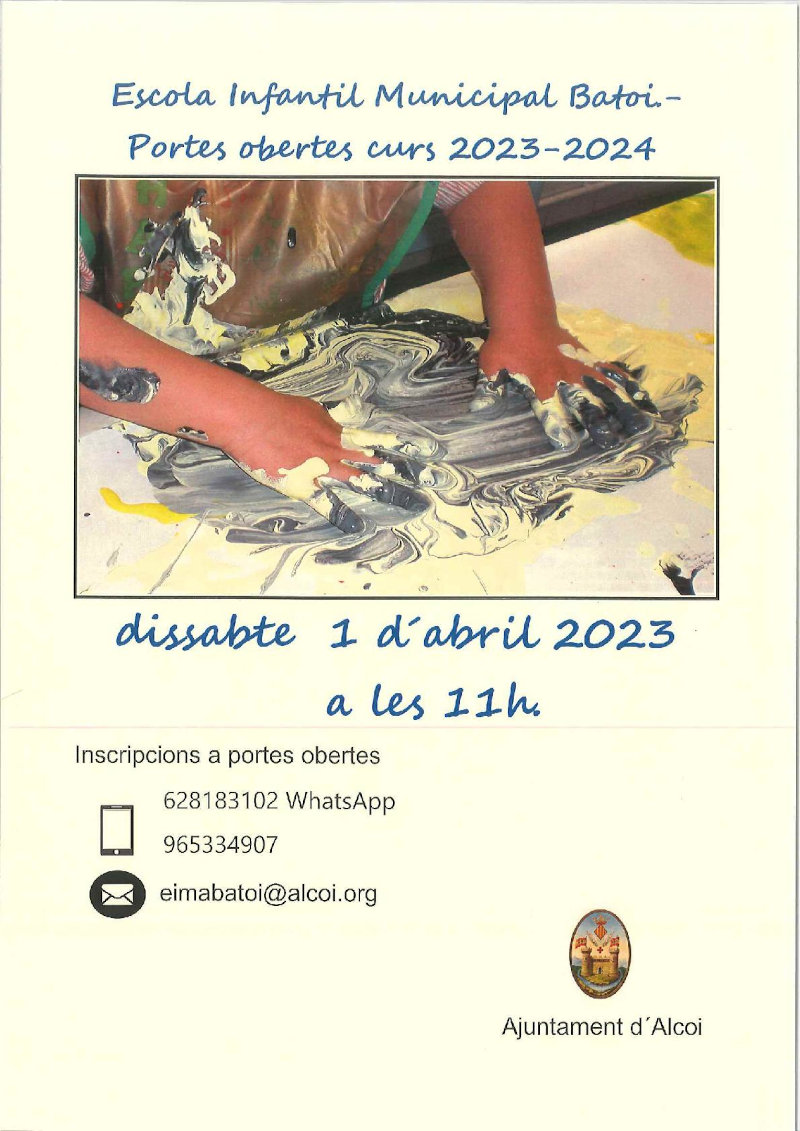 Cartell portes obertes Escola infantil municipal Batoi 2023