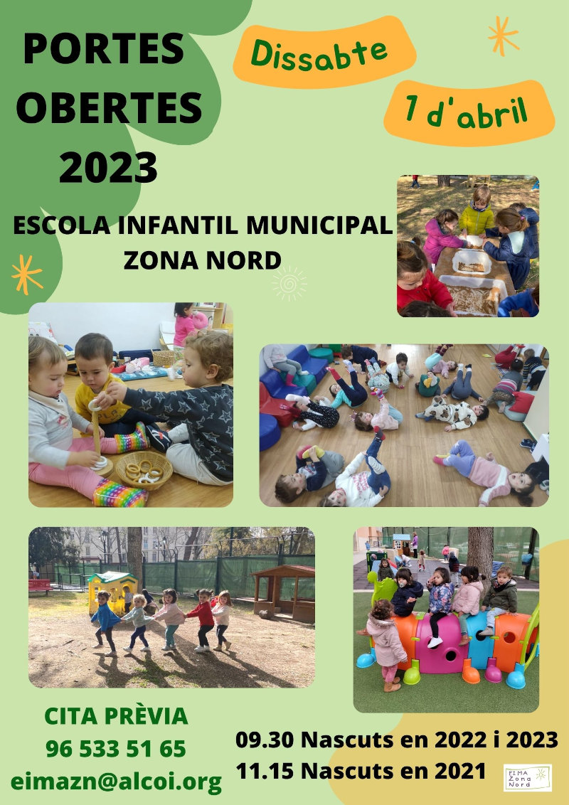 Cartell portes obertes Escola infantil municipal Zona Nord 2023