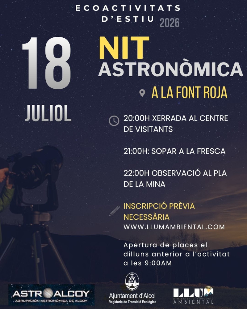 Cartell  nit astronòmica explicació detallada en la notícia