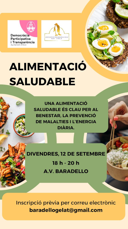 Cartel taller alimentación saludable