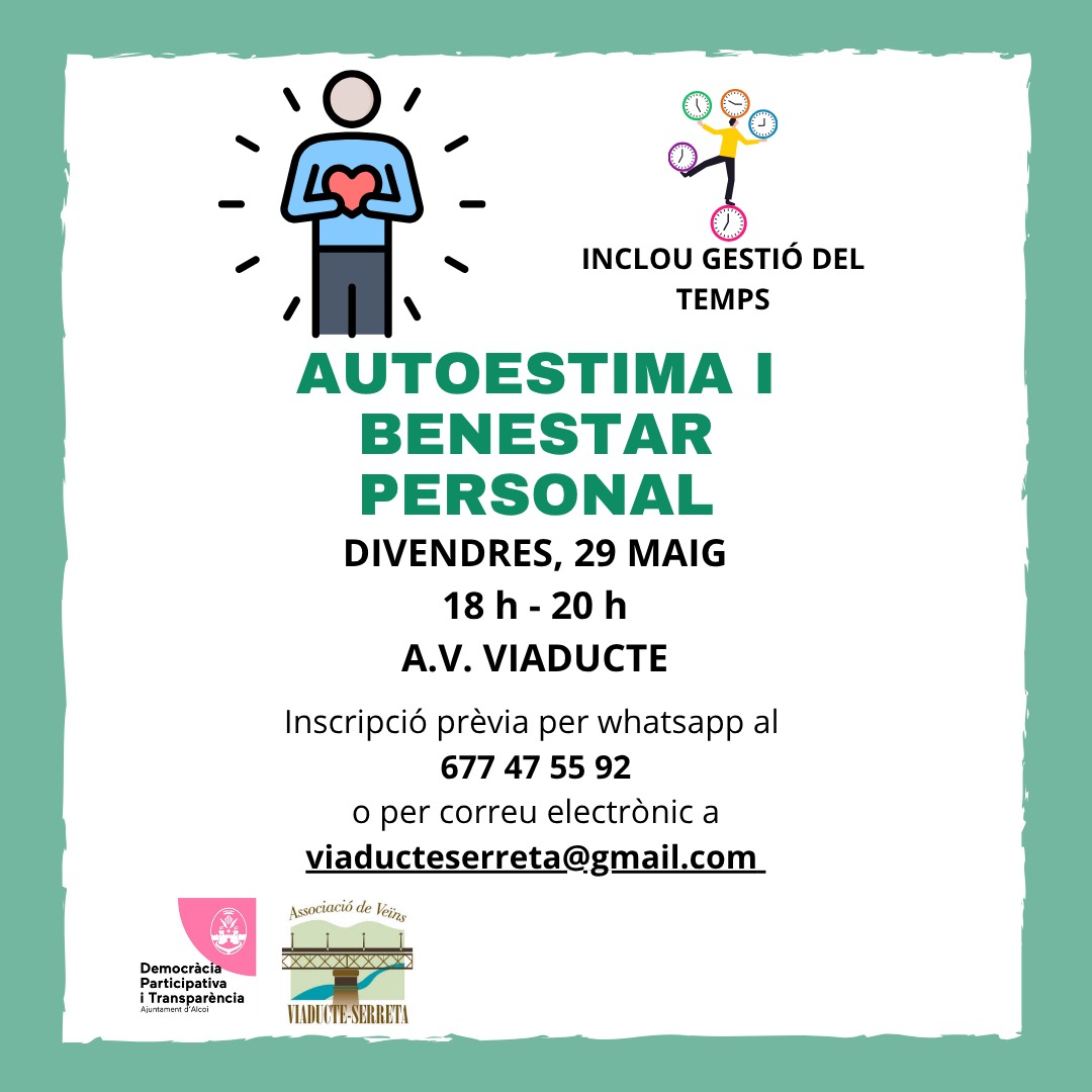 Cartell taller Autoestima i benestar personal
