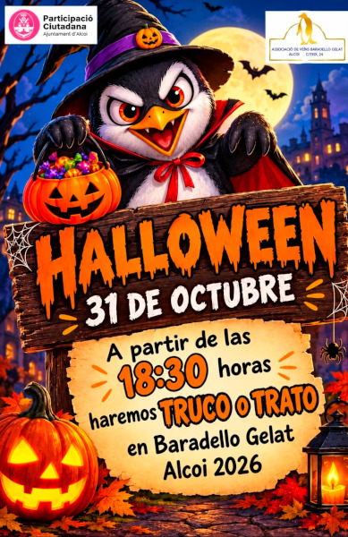 Cartell celebració Halloween AV Baradello