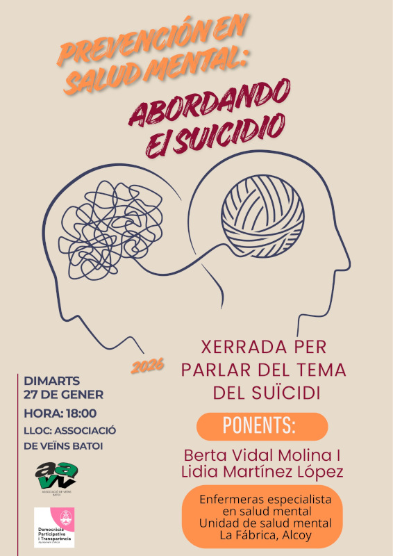 Cartell xarrada prevenció en salut mental