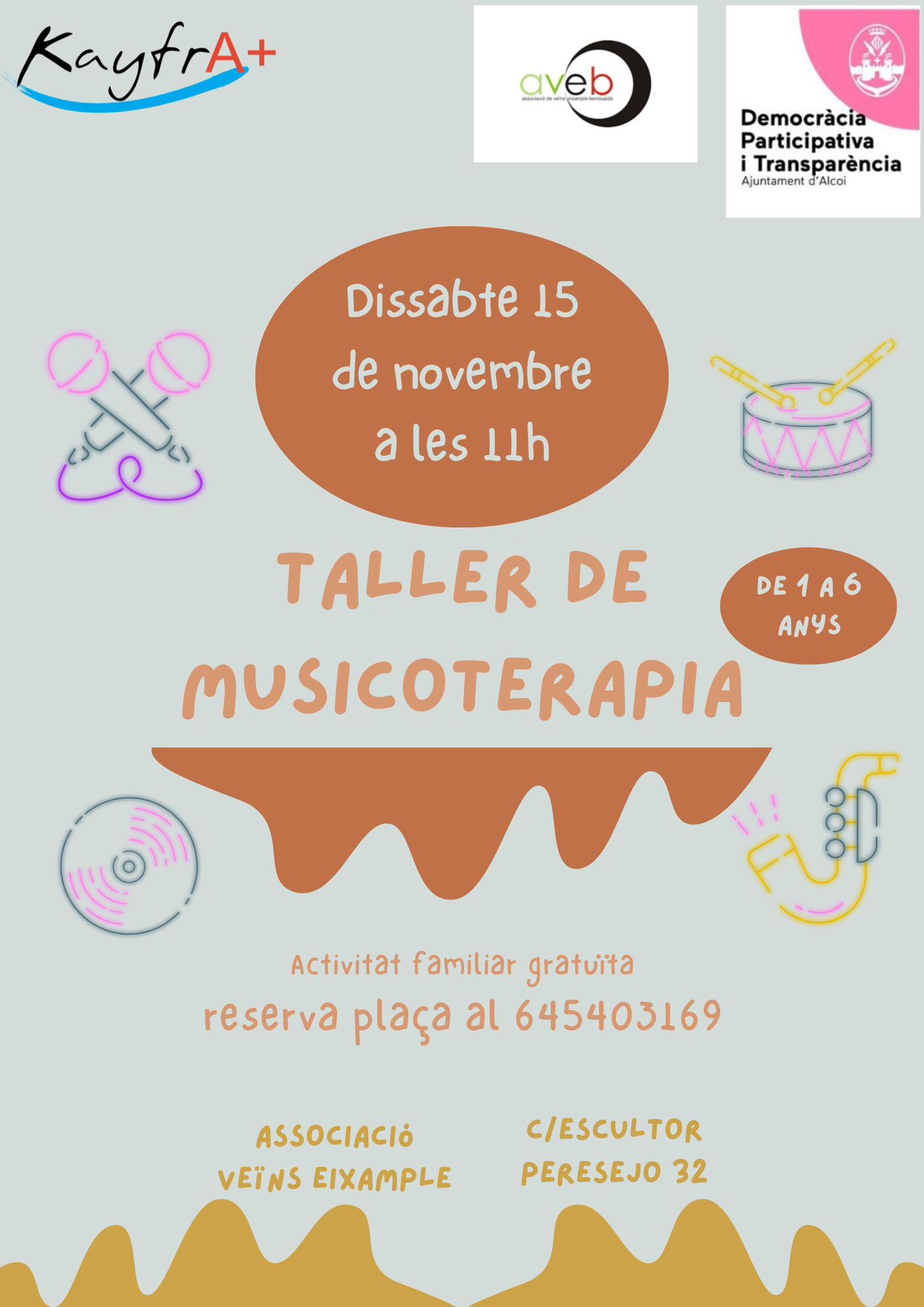 Cartel taller Musicoterapia