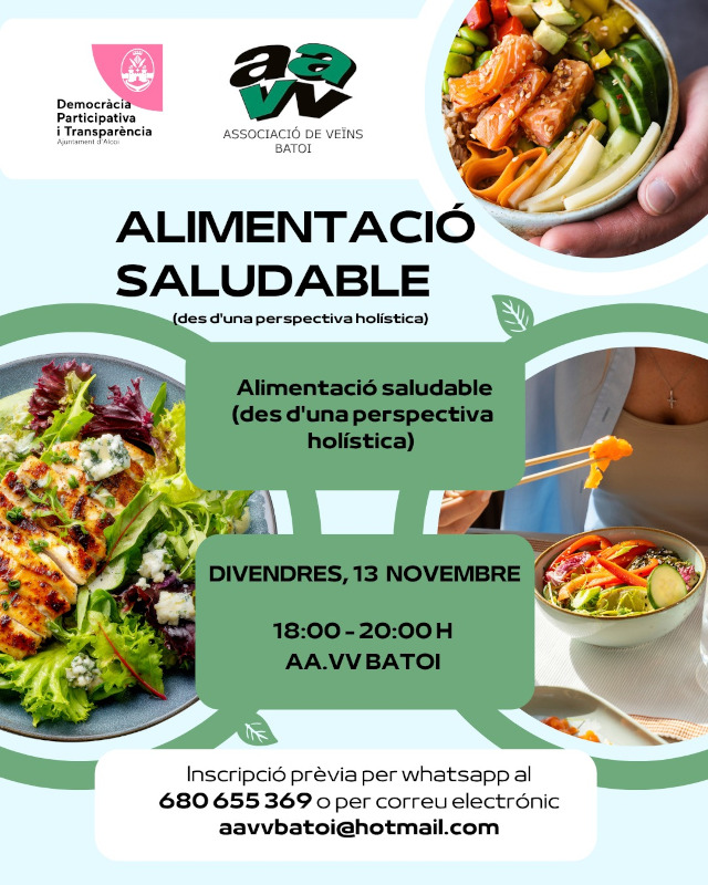 Cartell taller alimentació saludable en AV Batoi