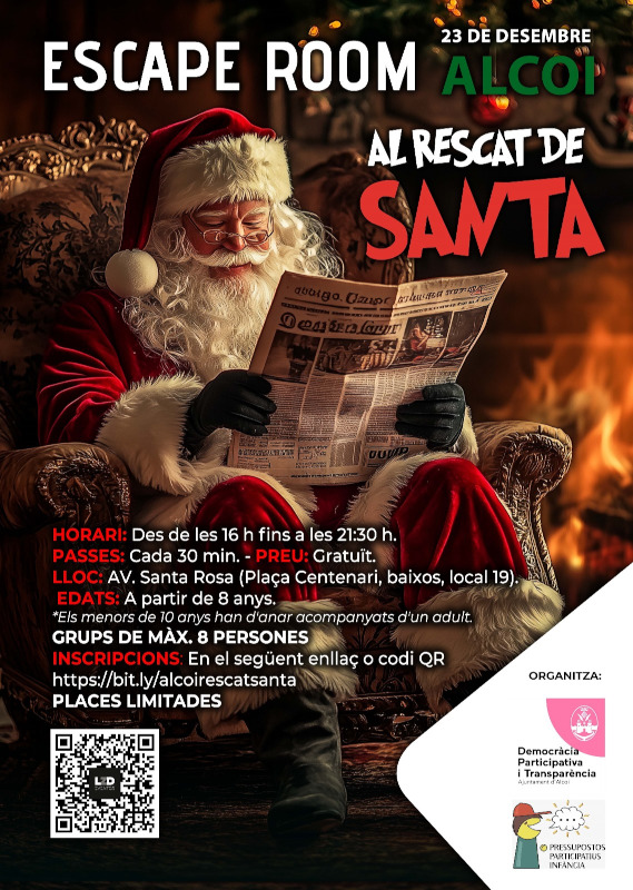 Cartell EscapeRoom Al rescat de Santa