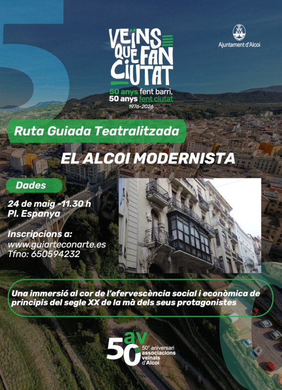 Cartel Ruta guiada Alcoi Modernista