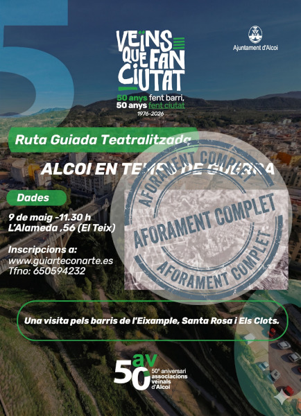 Ruta guiada Alcoi en temps de guerra - aforament complet