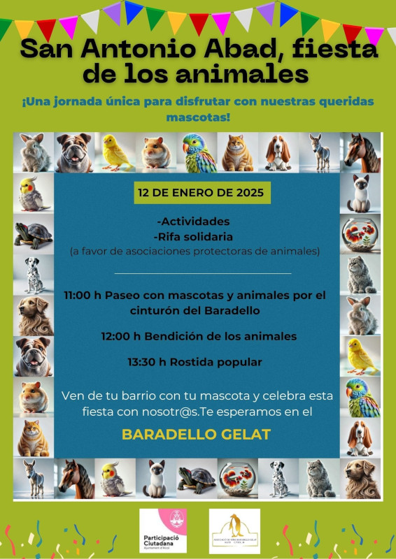 Cartel San Antonio Abad, fiesta de los animales - AV Baradello