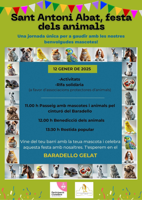 Cartell Sant Antoni Abat, festa dels animals - AV Baradello