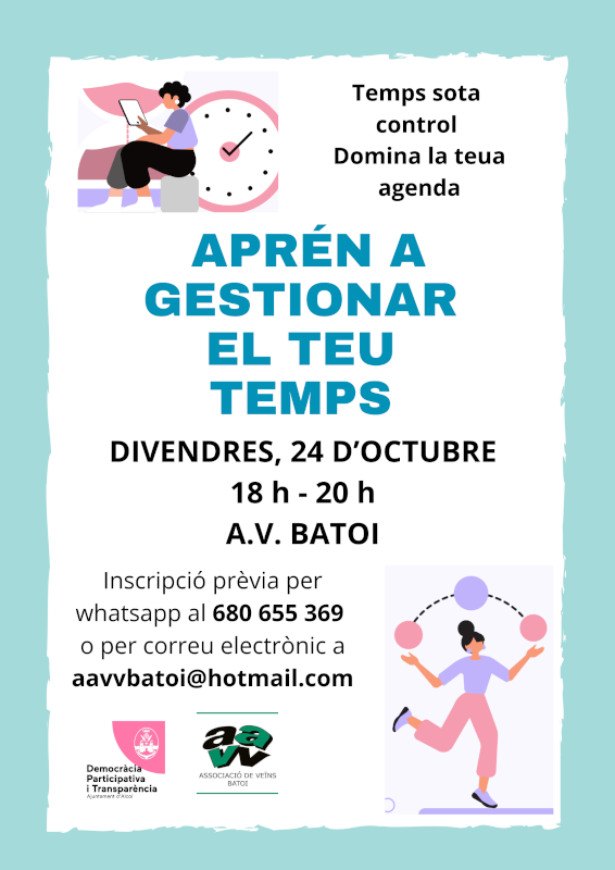 Taller Aprén a gestionar el teu temps 24.10.25