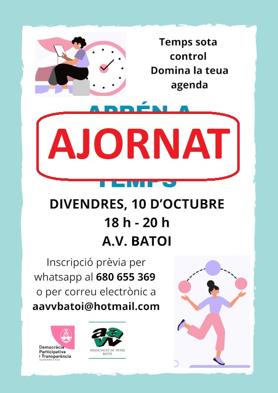 Taller aprende a gestionar tu tiempo - Aplazado