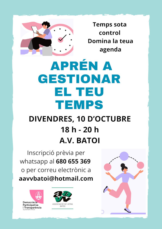 Taller Aprén a gestionar el teu temps