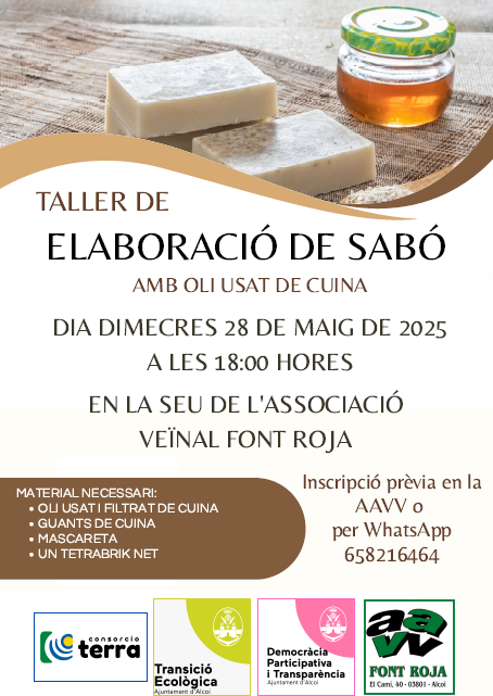 Cartell taller elaboració de sabó