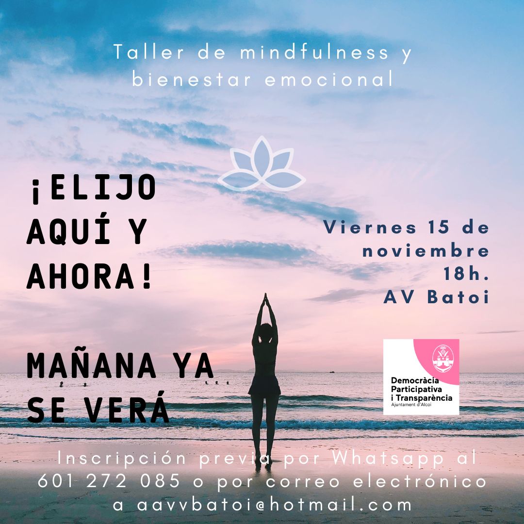 Cartel Taller de mindfulness y bienestar emocional