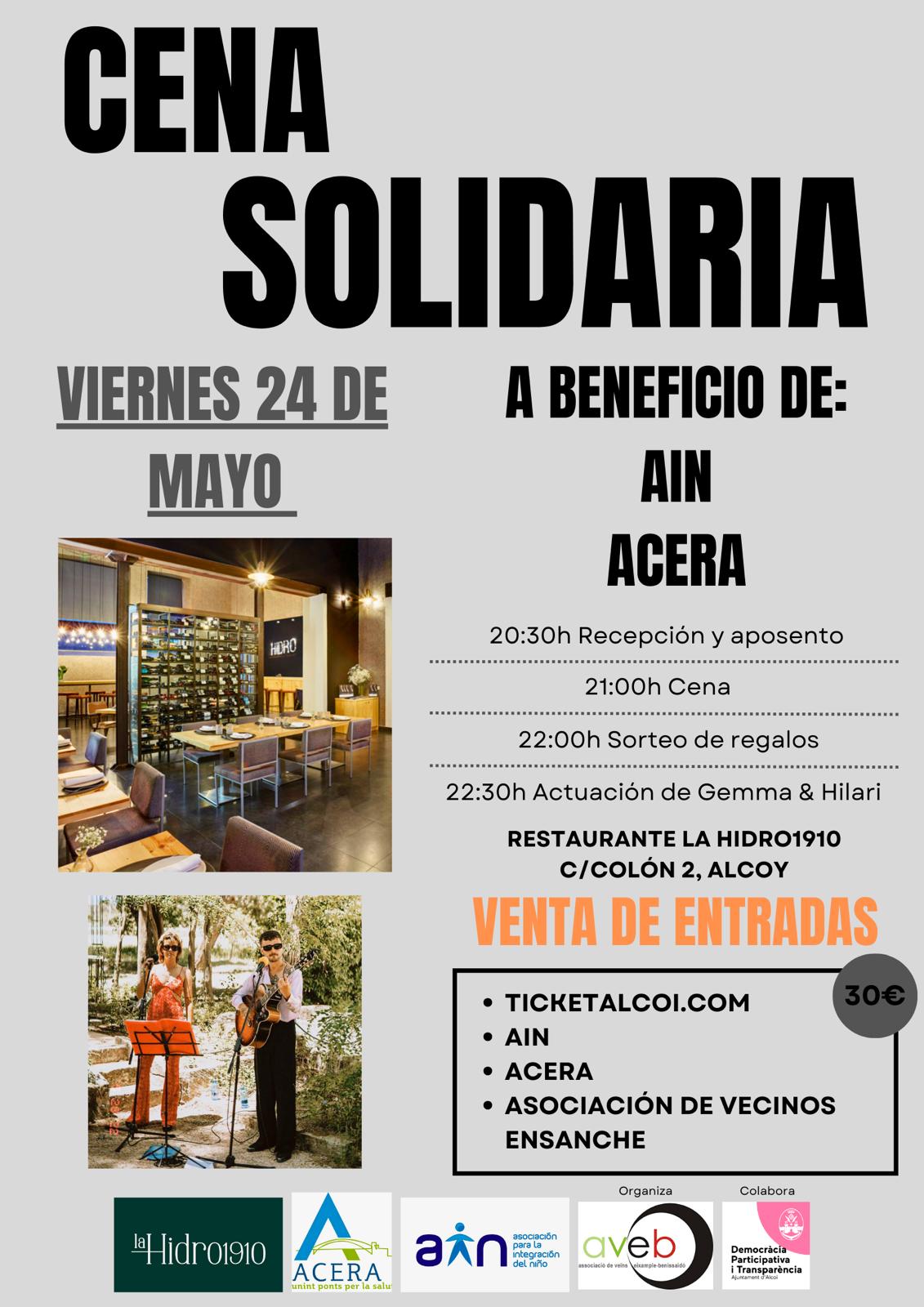 Cartel Cena solidaria