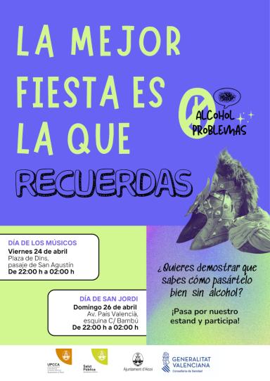 Cartel del punto informativo de prevención de adicciones