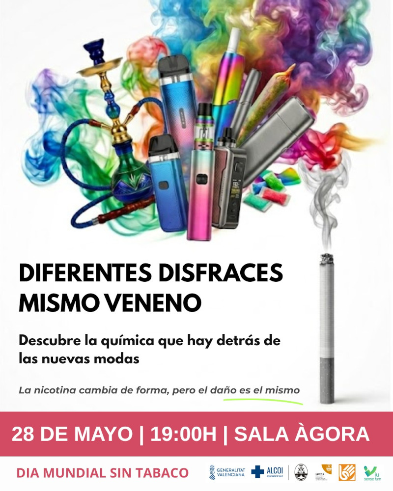 Cartel de la charla sobre la prevención del consumo de  tabaco