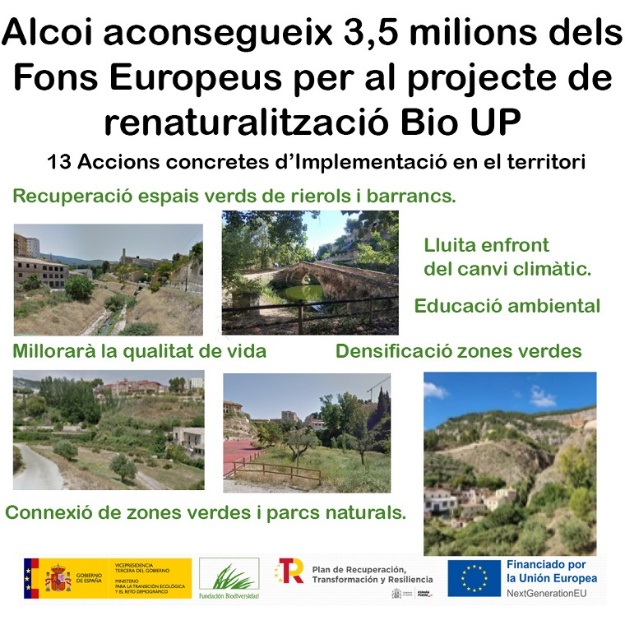 Alcoy es la única ciudad de la Comunidad Valenciana que consigue fondos para la renaturalización
