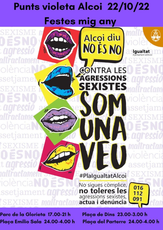 Carteles Puntos Violeta Mig Any 2022