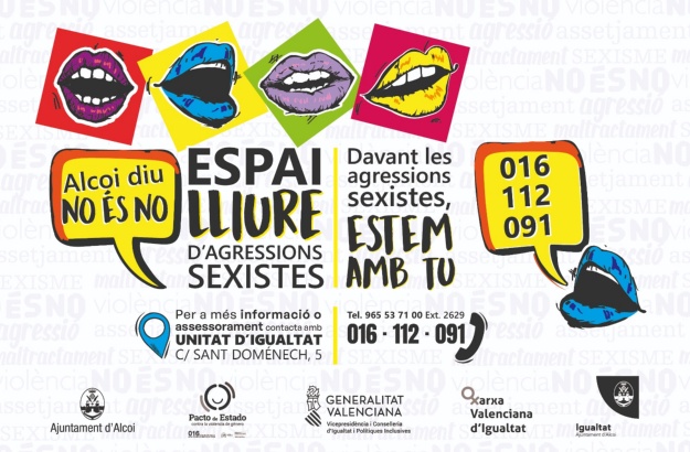 Cartel puntos violeta