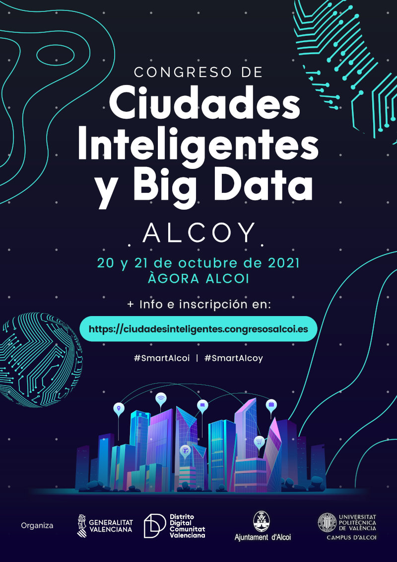 Cartel del congreso de Ciudades Inteligentes y Big Data Alcoy