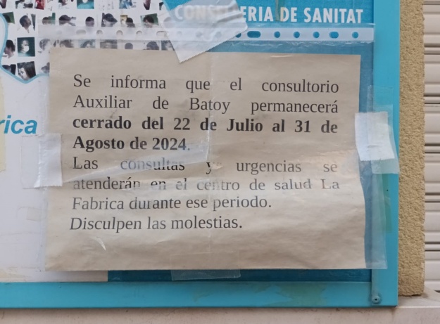 Cartel consultorio de Batoi