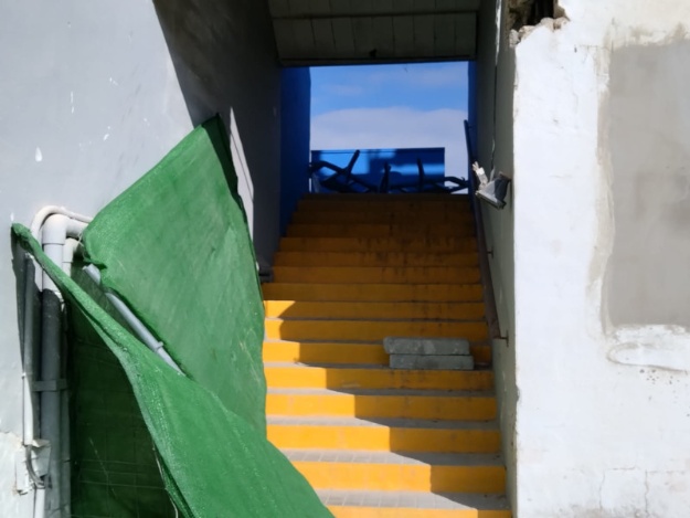 Obres en el Gol B del Camp del Collao
