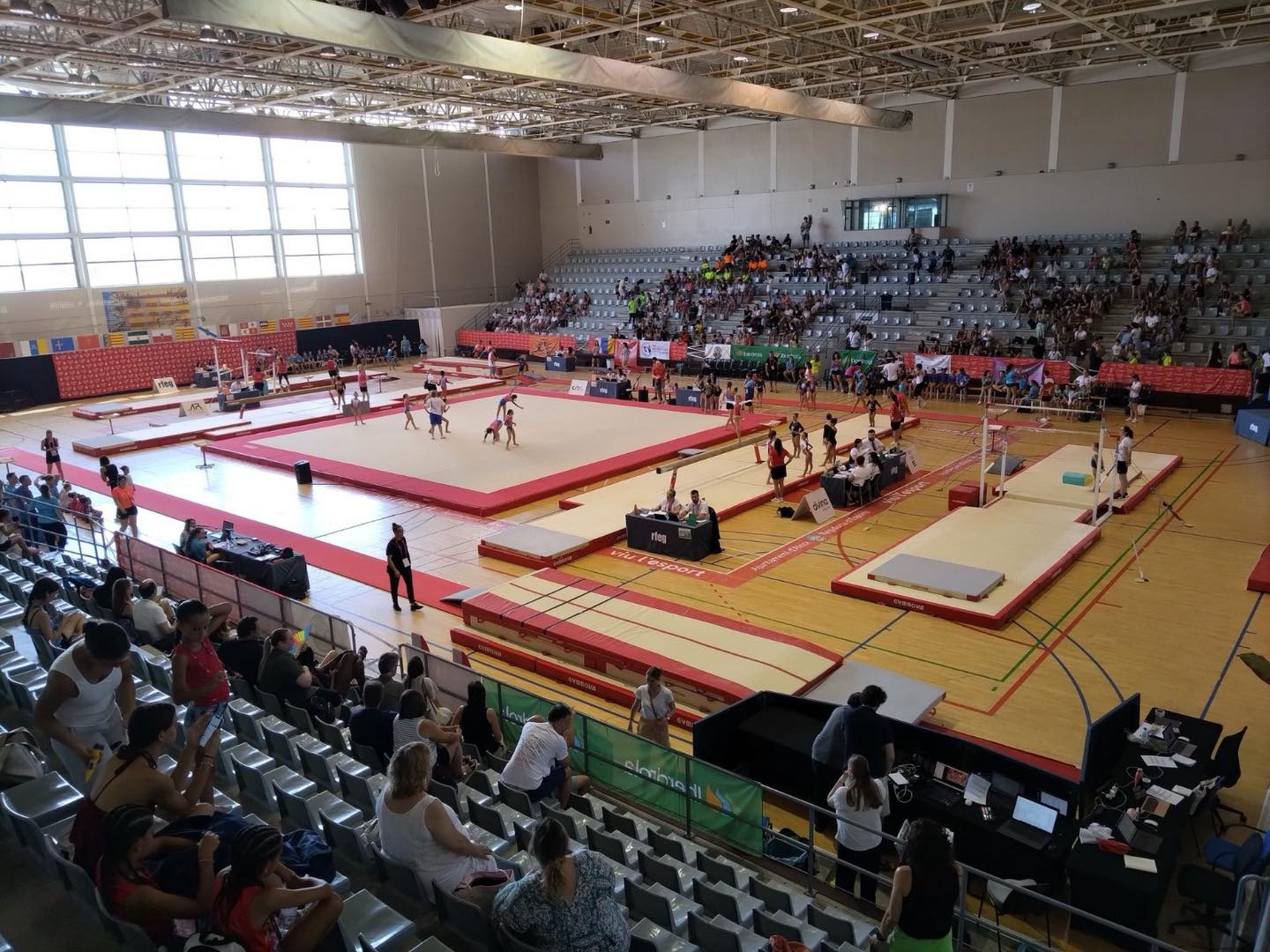 Imatge del campionat de gimnàstica artística en el Poliesportiu Francisco Laporta