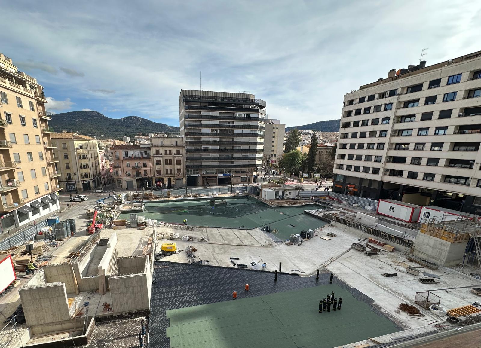 Imatge aèria de La Rosaleda en obres