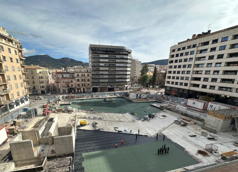 Vista aèria de La Rosaleda en obres