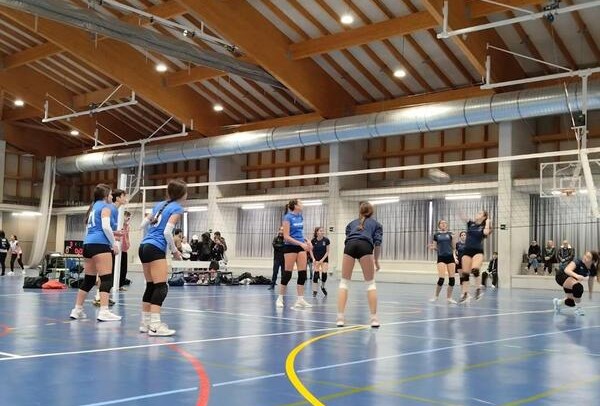 Participants en els Jocs Esportius durant un partit de voleibol