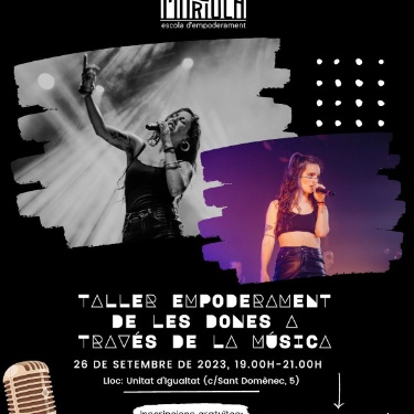 Cartell Taller empoderament dones a través de la música 26/09/23