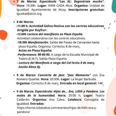 Igualdad 8 Marzo, plazo 3