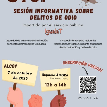 Cartel sesión informativa sobre delitos de odio