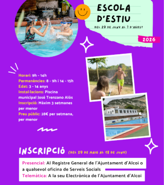 Cartell Escola municipal estiu Alcoi 2026
